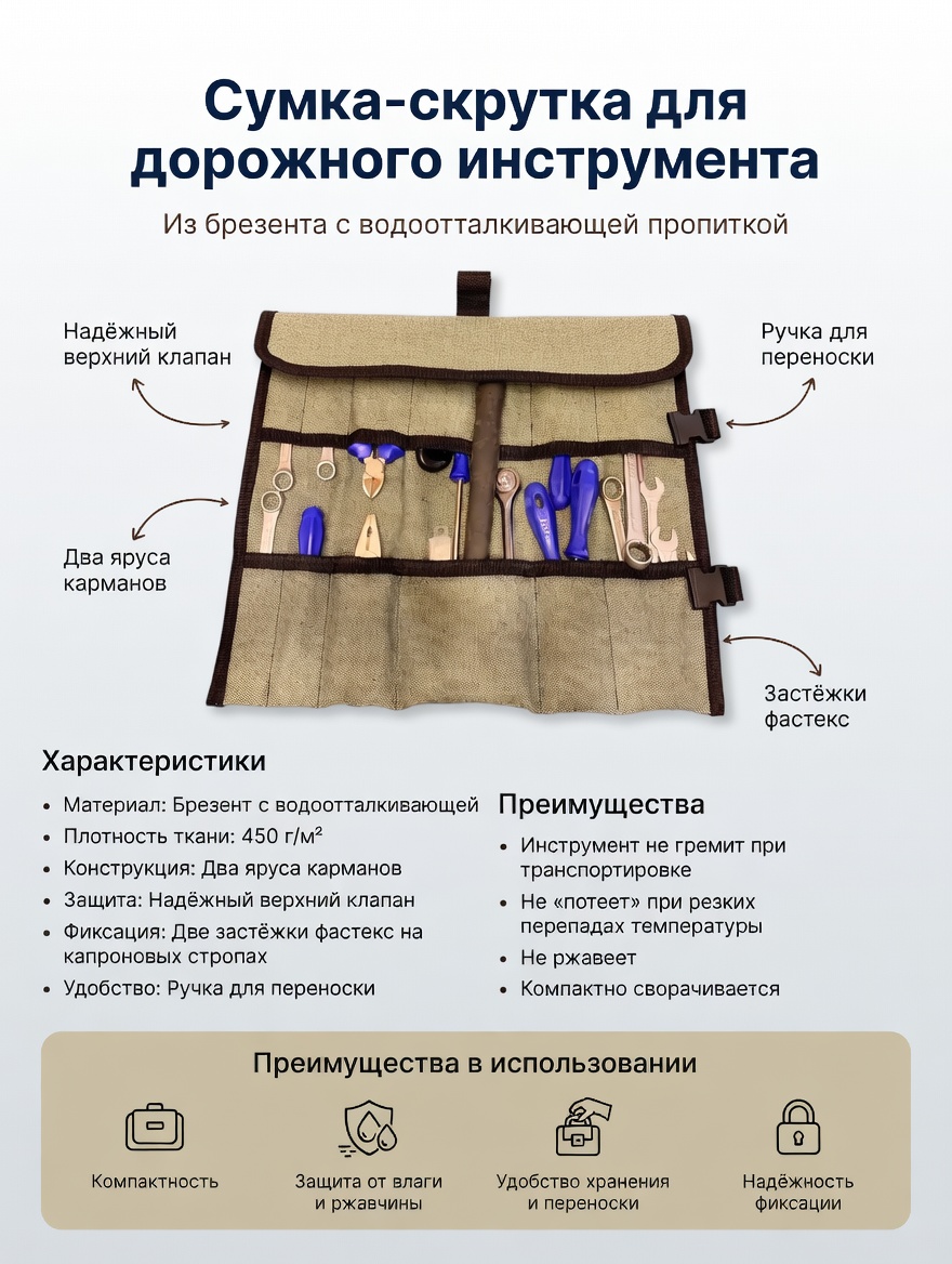 Увеличить фото: Сумка скрутка для инструмента